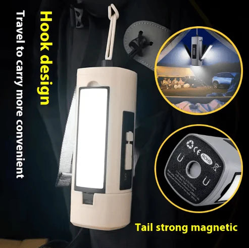 Rechargeable LED Flashlight with Foldable Panels